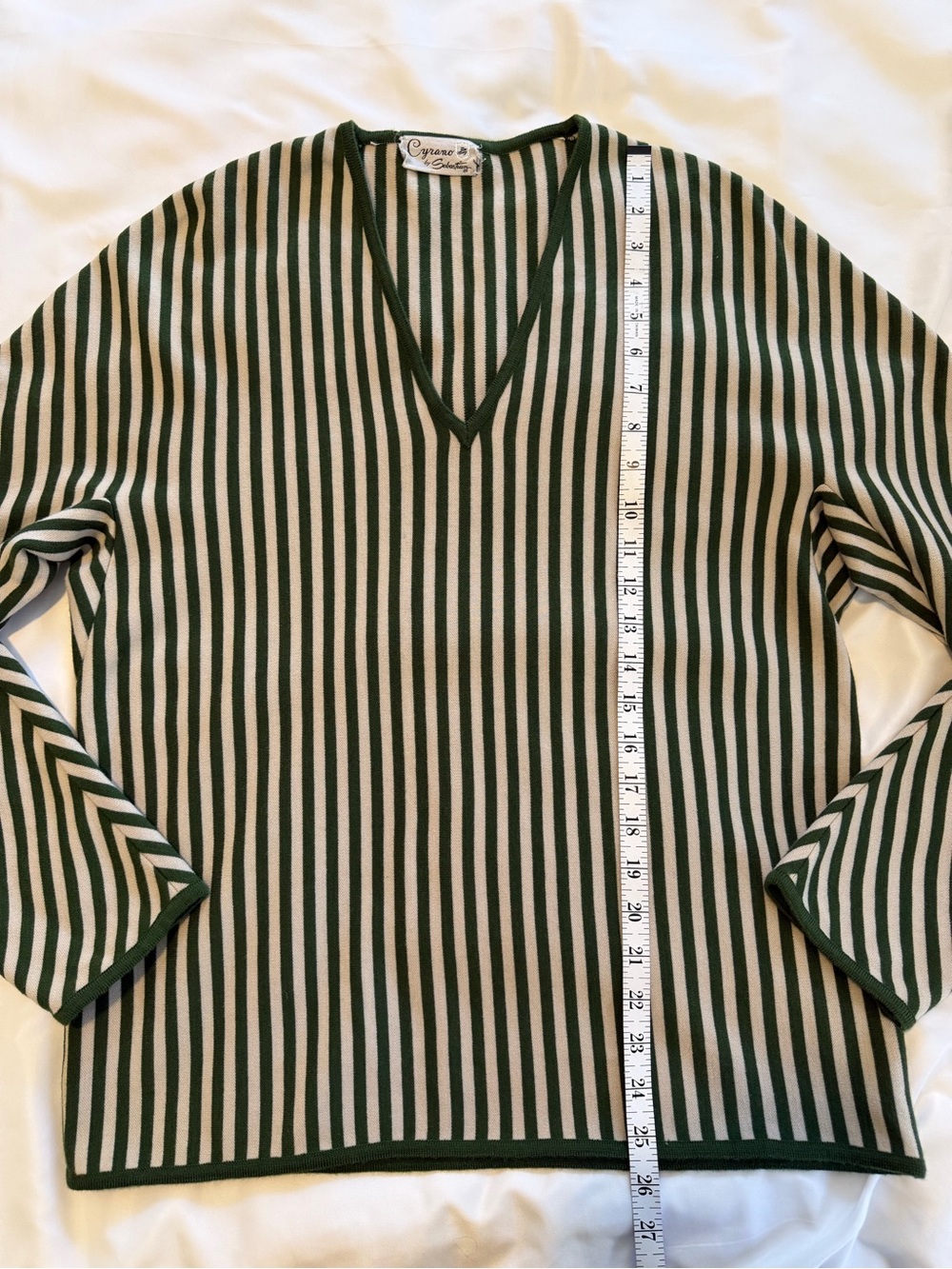 Vintage Cyrano by Sebastian Wool Striped Sweater Size Medium - Picture 10 of 10
